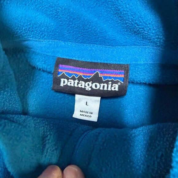 Patagonia Micro D® 1/4-Zip Pullover Men’s Large Blue Lightweight Fleece EUC - Picture 4 of 9